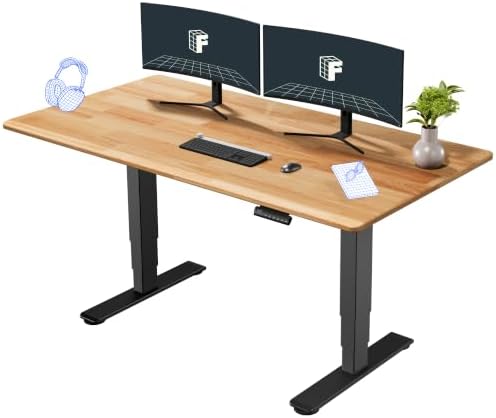 FLEXISPOT E6 Solid Wood Dual Motor 3-Stage Electric Standing Desk, 63 x 30 by Unknown