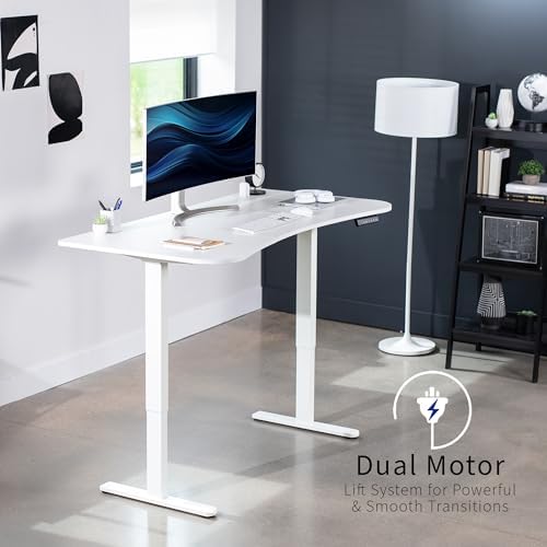 VIVO White 60 x 24 in Standing Desk, DESK-KIT-E2W1W - Image 4