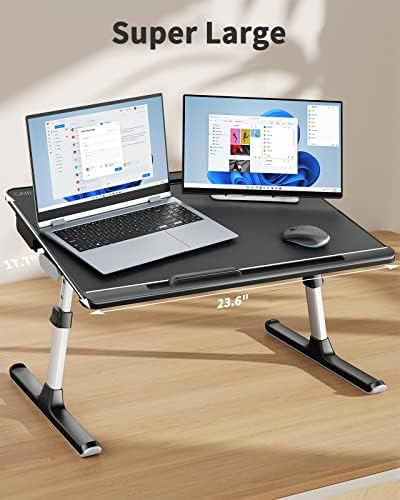 Laptop Lap Desk for Bed, SAIJI X-Large Adjustable Laptop Table - Image 2