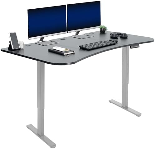 VIVO Black Carbon Fiber 60 x 24 in Standing Desk, DESK-KIT-E2G1R by VIVO