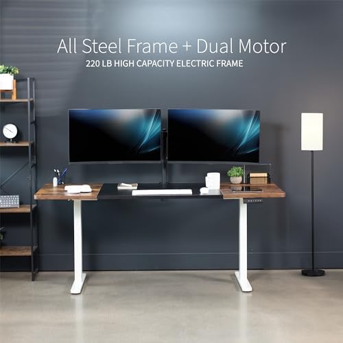 VIVO Black/Vintage Brown 71 x 30 in Standing Desk, DESK-KIT-E2W7BN - Image 5