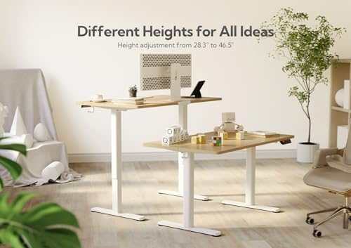 Claiks Electric Height Adjustable Standing Desk, 48x24 Inch, Nature - Image 4