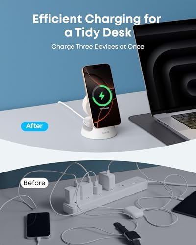 Anker MagSafe Charger Compatible, MagGo 3-in-1 Qi2 15W Charging Station - Image 5