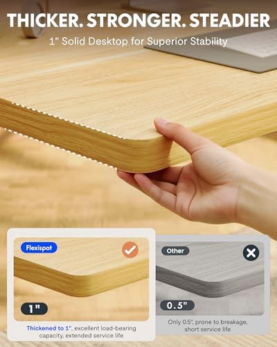 FLEXISPOT EN1 55"x28" One-Piece Standing Desk, Maple - Image 4