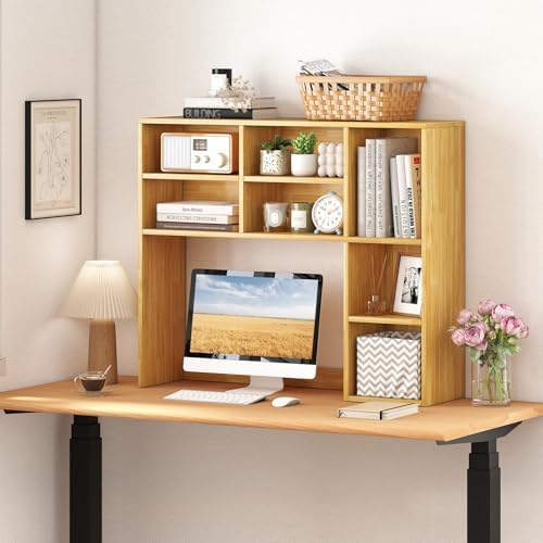 BECOMFORT Desk Hutch with 7 Cubes, Up to 27" Computer Monitor College Dorm - Image 2