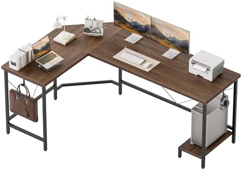 Mericonia 51 inch L Shaped Desk with CPU Stand, Simple Corner Gaming Desk by MERICONIA