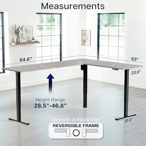 VIVO Dark Gray 84 x 63 in Corner Standing Desk, DESK-E3CTBG-84 - Image 5