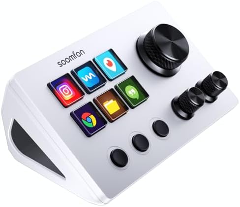 SOOMFON Stream Controller SE Stream Control Deck with 6 Customizable LCD Macro Keys to Trigger Actions in OBS Twitch YouTube for Content Creators Streaming Gaming Compatible with PC & Mac by SOOMFON