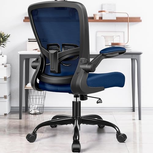 FelixKing Office Chair, Ergonomic Desk Chair with Adjustable Height and Lumbar Support Swivel Desk Computer Chair with Flip up Armrests for Conference Room (Navy) by FelixKing