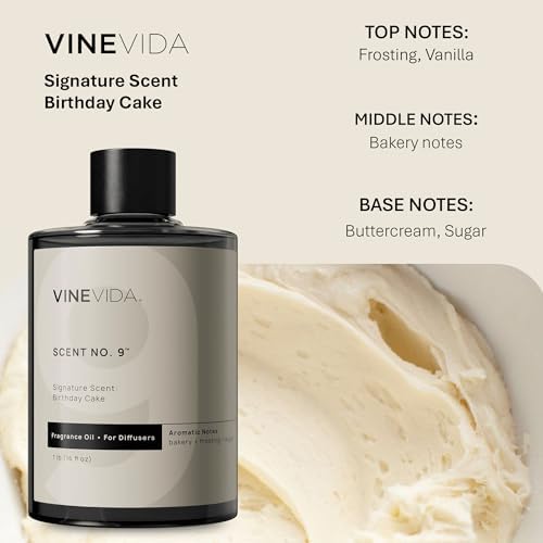 VINEVIDA [16 Fl Oz] Birthday Cake Fragrance Oil for Cold Air Diffusers, Essential Oils for Diffuser Oil Refill & Air Freshener Room Spray - Image 2