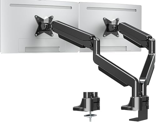 MOUNTUP Dual Monitor Mount fits 42 40 39 37 34 32 27 inch Ultrawide Screen, Holds 6.6-33lbs, Dual Monitor Arm Desk Mount, Heavy Duty Monitor Stand for 2 Monitors, with Clamp/Grommet Base by MOUNTUP