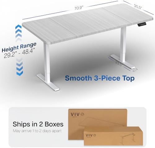VIVO Dark Gray 71 x 36 in Standing Desk, DESK-KIT-1W7G-36 - Image 3