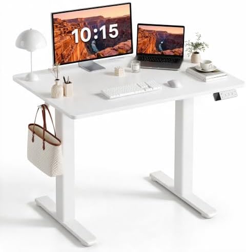 Claiks 40 x 24 Inch Super White Electric Standing Desk by CLAIKS
