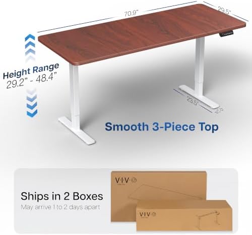 VIVO Dark Walnut 71 x 30 in Standing Desk, DESK-KIT-1W7D - Image 3
