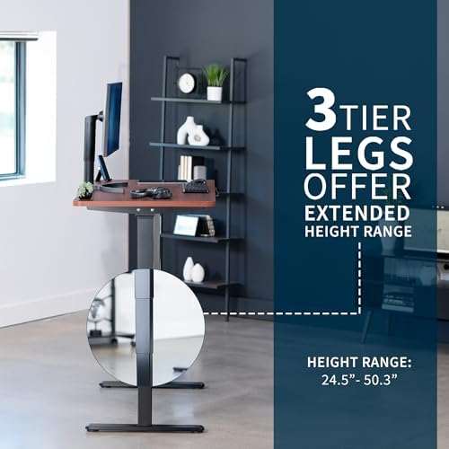 VIVO Dark Walnut 55 x 28 in Standing Desk, DESK-KIT-2B55D - Image 5