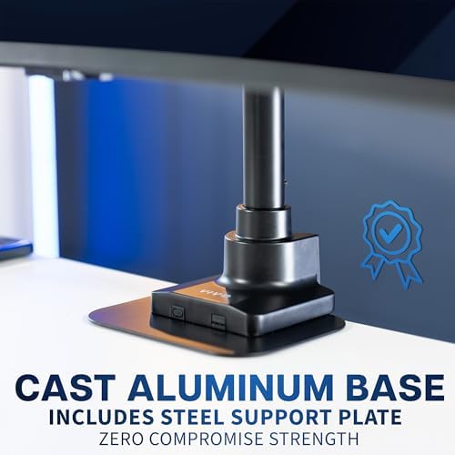 VIVO Dual Vertically Stacked Ultra-Wide Monitor Desk Mount for up to 57 inch Screens, Heavy Duty Adjustable Stand for 2 Ultrawides, 59.4 lbs Capacity, Black, STAND-V257R - Image 6