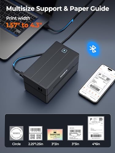 MUNBYN Bluetooth Thermal Label Printer, Wireless 4x6 Shipping Label Printer - Image 4