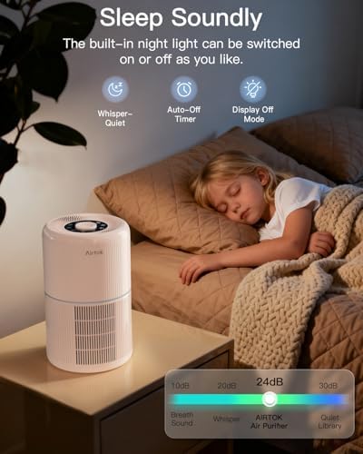 2 Pack Air Purifier for Home Bedroom with H13 True HEPA Filter for Smoke, Smokers, Dust, Odors, Pollen, Pet Dander | Quiet 99.9% Removal to 0.1 Microns | Pink Available for California - Image 3