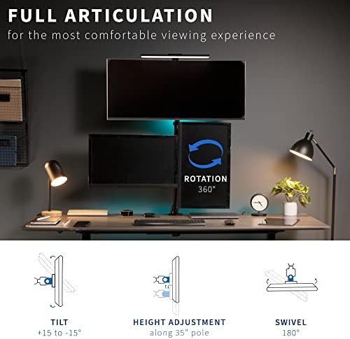 VIVO Triple LCD Monitor Desk Mount Stand Heavy Duty and Fully Adjustable, 3 Screens up to 30 inches STAND-V003T - Image 5