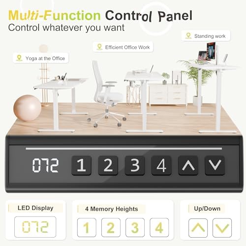 Furmax 63 Inches Electric Standing Desk, Home Office Desk with Phone Holder - Image 4