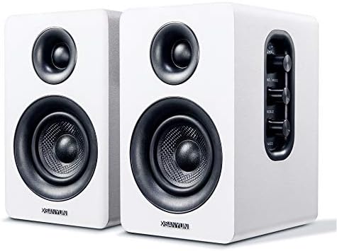 Sanyun SW208 3" Active Bluetooth 5.0 Bookshelf Speakers, Built-in 24bit DAC by Sanyun