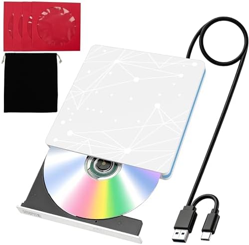 External CD/DVD Drive for Laptop, USB 3.0 cd Burner/DVD Drive by GODBPMYNU