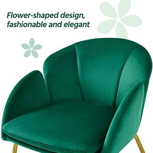 Yaheetech Flower Shape Vanity Chair with Petal Armrests, Green - Image 6