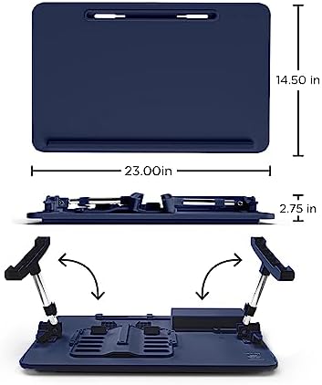 Limitless TotalDesk Portable Workstation and Lap Desk with Adjustable Height & Tilt (Navy) - Image 3