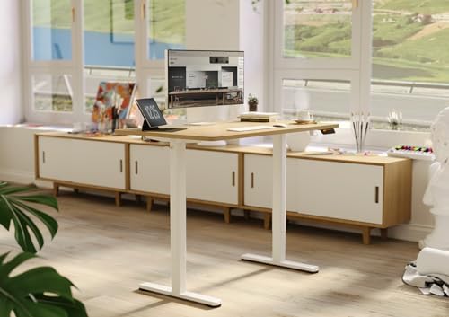 Claiks Electric Height Adjustable Standing Desk, 48x24 Inch, Nature - Image 6