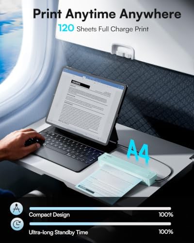 D90E Inkless Portable Thermal Printer for Travel, Green 1pack - Image 5
