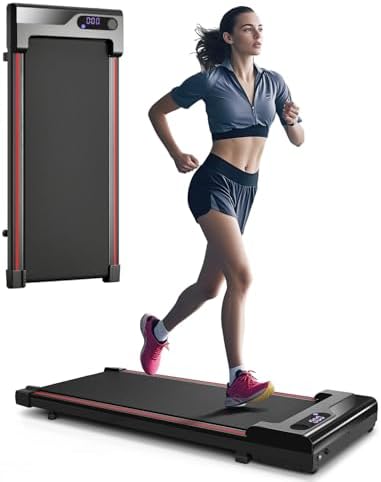 Walking Pad Treadmill for Home - Under Desk Treadmills Portable Mini Compact Walk Pads for Small Spaces Office Indoor Apartment Floor Flat Running Machine with Remote Quiet Lightweight by Unknown