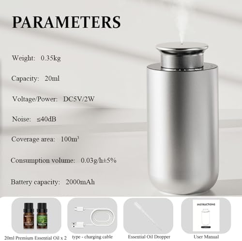 Waterless Car Diffuser for Essential Oil, Cordless Hotel Scent Diffuser kit - Image 2