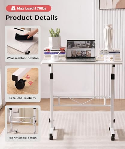 KLSMYHOKI Standing Desk Adjustable Height, Mobile Stand Up Desk with Wheels - Image 5