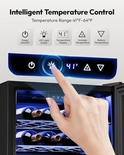 EUHOMY 25 bottle Wine Cooler Refrigerator, Wine Fridge Glass Door, Black - Image 3