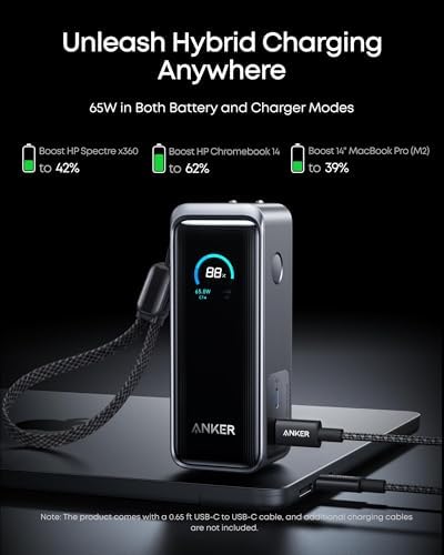 Anker Prime Power Bank, 9,600mAh 65W, Built-in AC Plug - Image 3