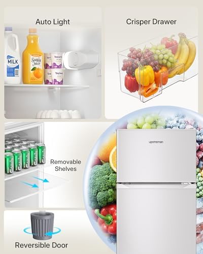 Upstreman 7.7 Cu Ft Apartment Refrigerator 2 Door Refrigerator with Freezer - Image 5