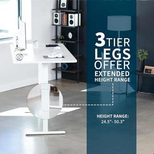 VIVO White 71 x 36 in Standing Desk, DESK-KIT-2W7W-36 - Image 5
