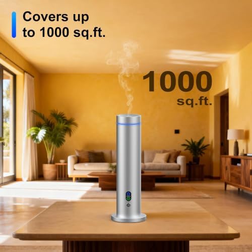 Maromalife Waterless Diffuser, 1000 Sq.Ft Coverage, Essential Oil Diffuser with Tilt-Safe, Remote Control, Adjustable Mist, Mood Lights Aromatherapy Diffuser for Home, Room, Office, Hotel, Silver - Image 4