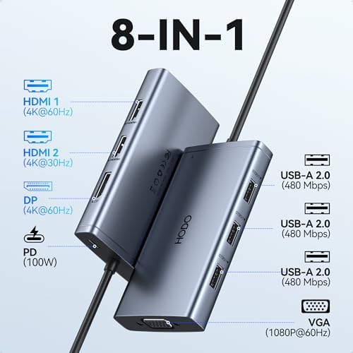 USB C Docking Station Dual Monitor for HP,Laptop Docking Station 3 Monitors - Image 2