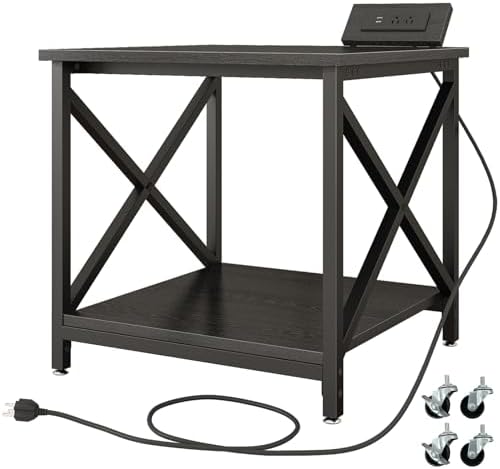 METYERRY 24"x23.6"Large Printer Stand with Power Outlet by METYERRY