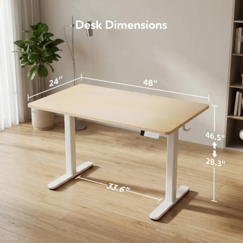 Claiks Electric Standing Desk, 48x24 Inch, Nature - Image 3