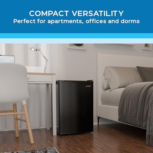 Avanti 2.5 Cu. Ft. Mini Fridge Compact Refrigerator for Dorm, Office & Bedroom, Chiller Compartment, Glass Shelf, Reversible Door, ENERGY STAR, Black - Image 2