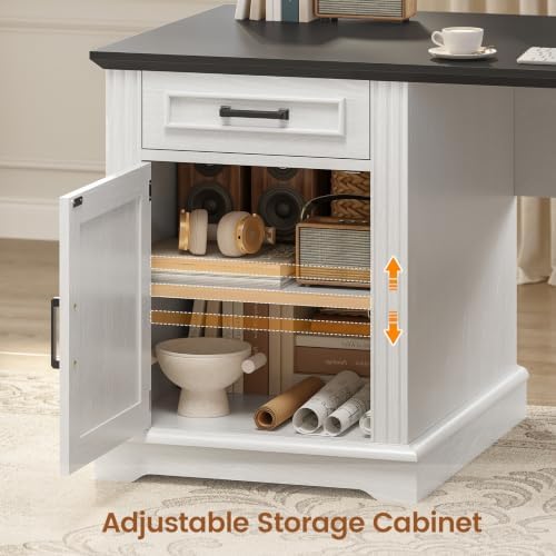 SEDETA Farmhouse 69" Executive L Shaped Office Desk with 4 Drawers, Storage - Image 4