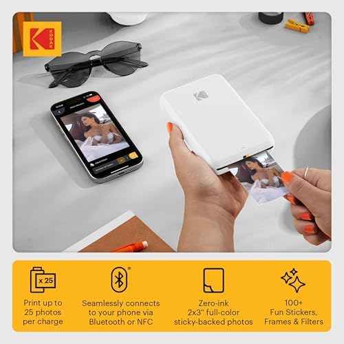 KODAK Step Printer Wireless Mobile Photo Printer with Zink Zero Ink Technology & Kodak App for iOS & Android (White) Gift Bundle - Image 3