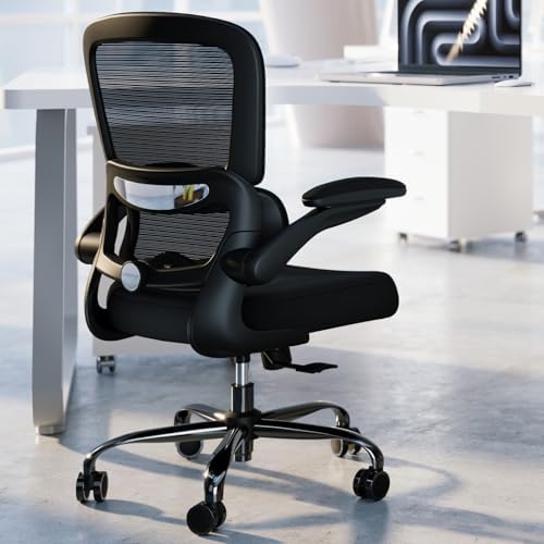 TRALT Office Chair - Ergonomic Desk Chair with Adjustable Lumbar Support, Mesh Computer Chair, Executive Chairs for Home Office Comfortable Lumbar Support (Black) by TRALT