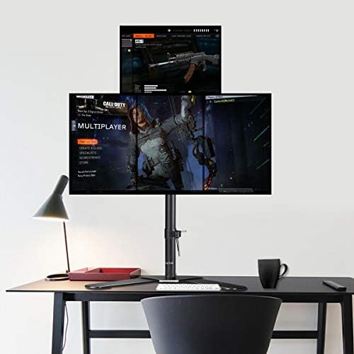 Suptek Quad LED LCD Monitor Stand up Free-Standing Desk Stand Extra Tall 31.5" Pole Heavy Duty Fully Adjustable Mount for 4 (3+1) / Four Screens up to 27 inch (ML6864) - Image 4