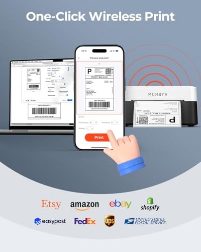 MUNBYN Bluetooth Thermal Label Printer, Wireless 4x6 Shipping Label Printer - Image 4
