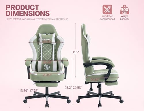 Mistpeople Gaming Chair, Ergonomic High Back Computer Chair with Footrest, Lumbar Support & Pocket Spring Cushion, Comfortable Swivel Home Office Desk Chair for Adults - Image 3