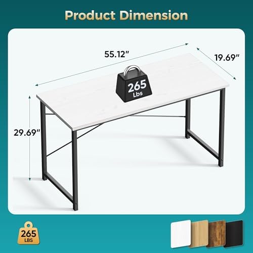 DUMOS 55 Inch Small Computer Desk, Gaming Desks for Home Office Bedroom - Image 3
