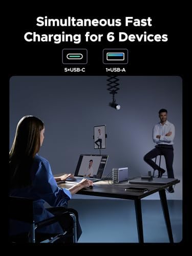 UGREEN Nexode 500W GaN Charging Station, 6-Port USB-C & USB-A with 240W Single Port, Smart Temperature Control & Space-Saving Design for iPhone 17/16/15, Galaxy S25/S24, MacBook Pro/Air, iPad, Laptops - Image 3